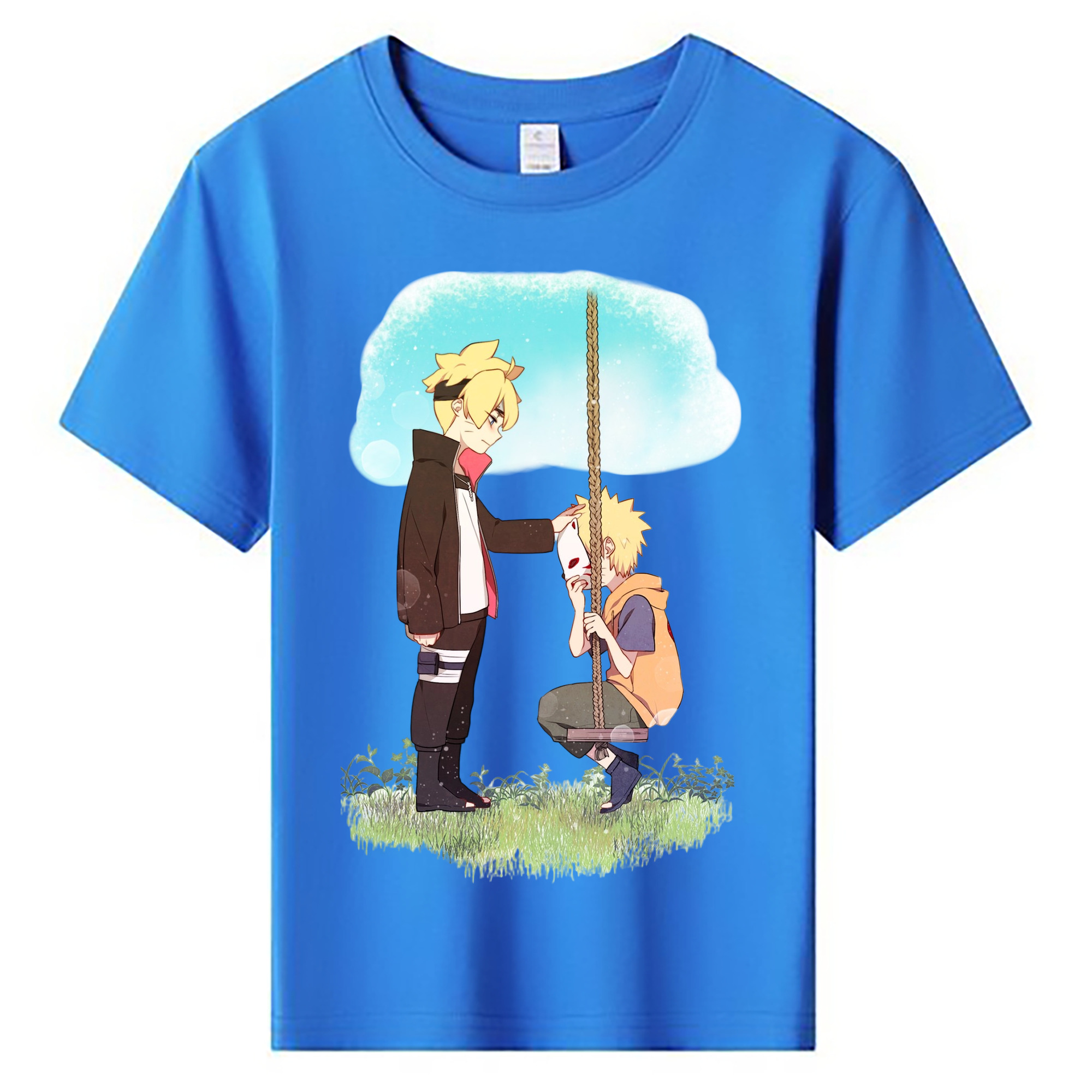（画像用） NARUTO -ナルト- うずまき ボルト Uzumaki Boruto 綿100％キッズTシャツ（フロントプリント）